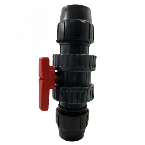 Preview: PP Kugelhahn aus Kunststoff für PE-Rohr 90 mm, Maße: 90 x 90 mm